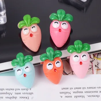 

10Pcs Kawaii Cartoon Carrot Flat Back Resin Cabochon Fake Food Resin Cabochons Embellishment DIY Scrapbooking Accessories