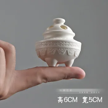 

Mini incense burner pocket fingertip incense burner ceramic white porcelain household tea set tea tray ornaments tea ceremon