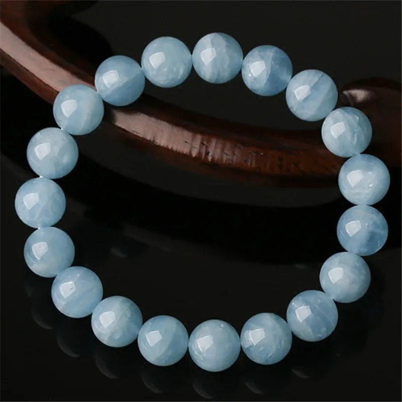 

Natural Aquamarine Bracelet Single Circle Crystal Bracelet Jewelry 6-10mm Beads Romantic Casual Crystal Yoga Bracelet