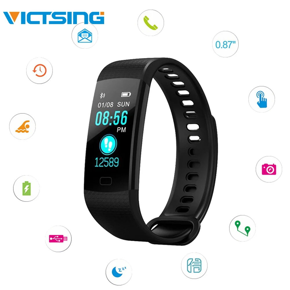 

VicTsing Y5 Smart Bracelet Heart Rate Monitor Fitness Bracelet Color Screen Blood Pressure Activity Tracker Health Wristband