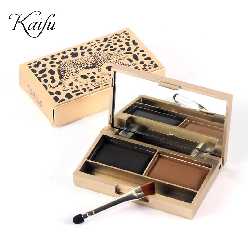 Brand Eyebrow enhancer professional eye brow makeup 2 color waterproof eyebrow powder eye shadow eyebrow make up palette set kit