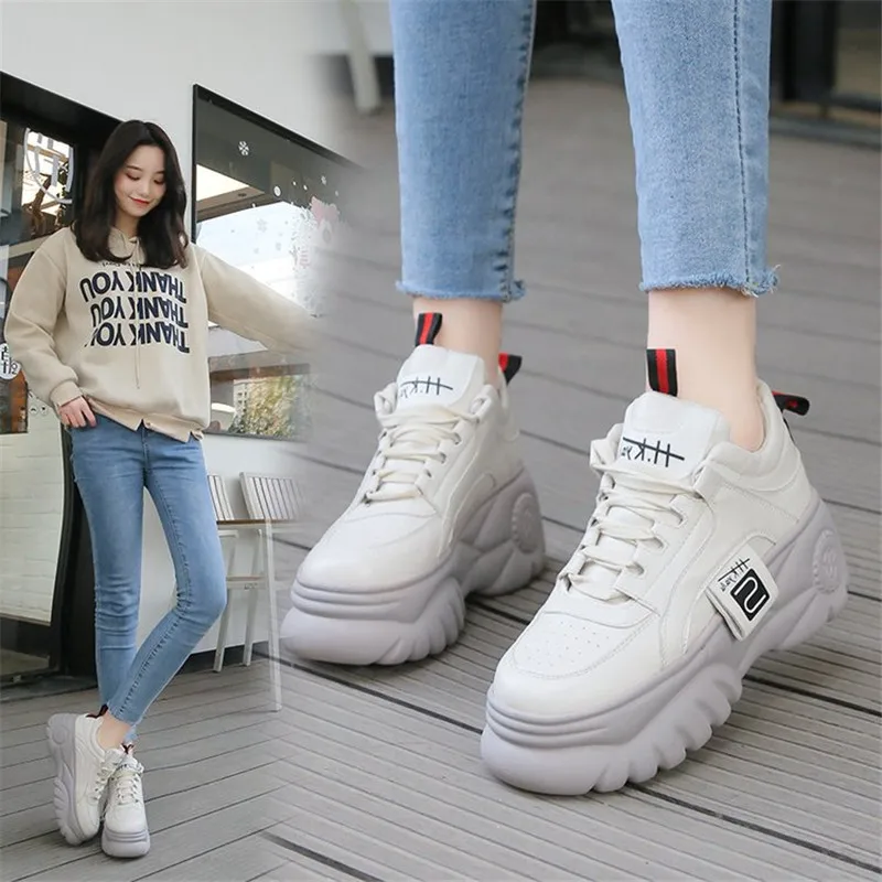 Женские кроссовки basket femme ультралегкие на платформе 7 см модная удобная