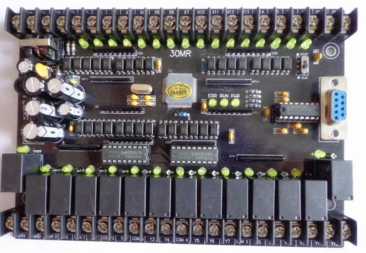 

30MR 30MT Black Control Board for Mitsubishi FX1N PLC, STM32 MCU 16 input 14 output Module 24VDC Relay or Transistsor