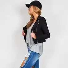 MUQGEW 1PC Womens Sexy Winter Slim Biker Motorcycle Leather Jacket Zipper Special Design Coat Faux Leather Turn-down Collar