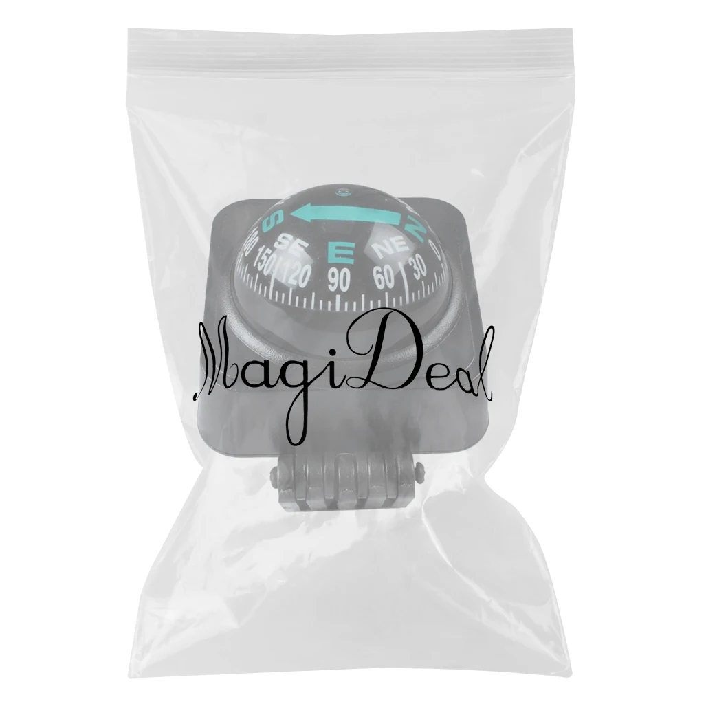 1 Pc Adjustable Dashboard Navigation Compass Direction Guide Ball Travel Driving For Auto Car Turck Marine Boat Vehicle