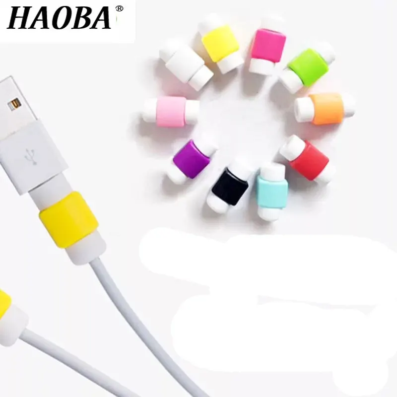 HAOBA 10 pcs USB Cable Earphone Protector Plastic Cord Protection Wire Cover winder Earphone