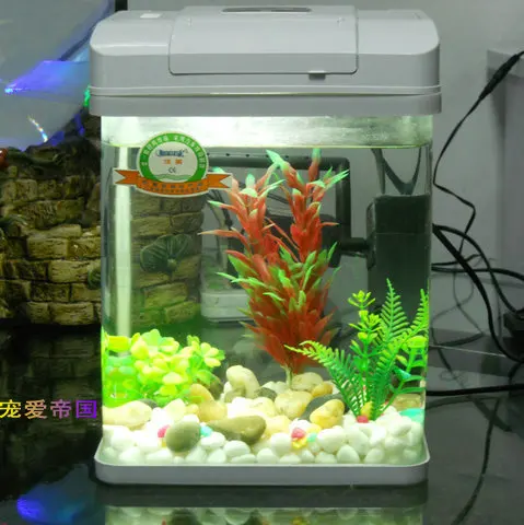 chamie ultrawhite glass fish tank mini aquarium desktop fish tank