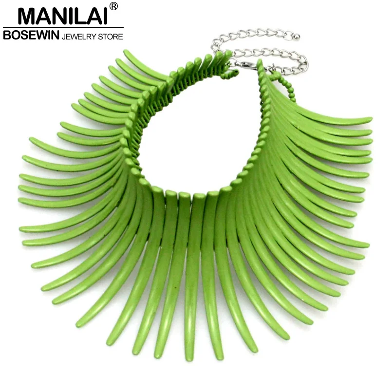 MANILAI Aboriginal Indian Bending Alloy Statement Choker Women Noble Bib Collar Necklace Maxi Jewelry Fashion Torques Big - Image 6