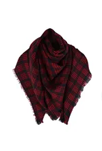 Wool Blend font b Tartan b font Plaid Soft Scarf Wrap Shawl Blanket Stole Pashmina Red