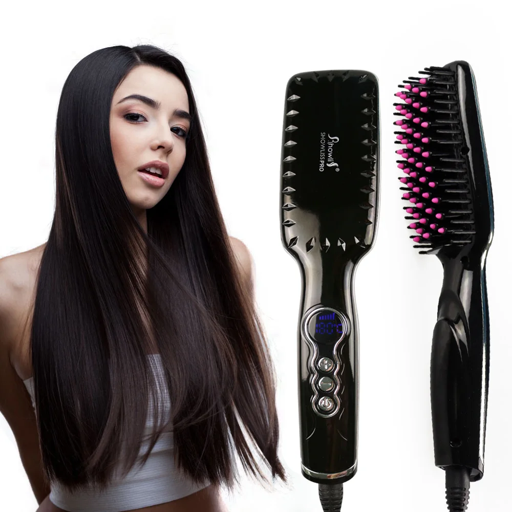 

Showliss Lovely Gift Hair Straightener Brush For Christmas Gift Comb Straightening Irons Hair Brush Comb Hair Straightener