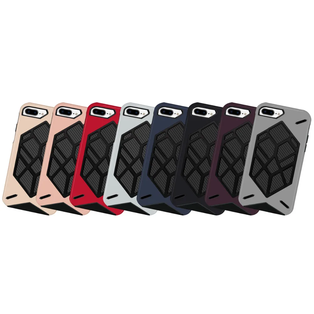 cheap Slim TPU + PC Phone Case 2 in 1 Carbon Fiber Pattern Anti fall Mobile Phone Shell for iPhone X 8 7 6 6s Plus Protective Case UM
