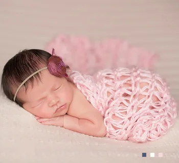 

free shipping 40 * 60 cm hand-woven newborn baby air conditioning blanket carpet fashion photography props package baby photo pr