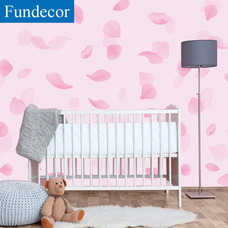 [Fundecoration] розовые разноцветные цветочные лепестки самоклеющиеся обои для