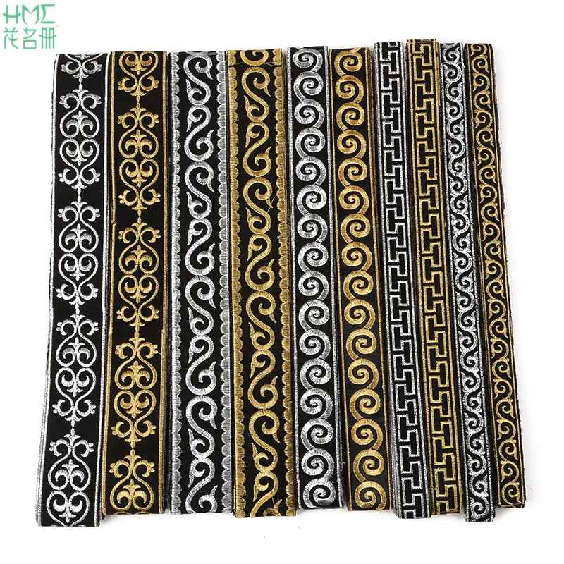 2/2.5/3/5cm Silver Gold 4m/str of Beautiful Lace Ribbon DIY Embroidery Lace Mesh Lace Trim Jewelry Nation Clothing Accessories
