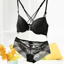 Комплект нижнего белья с глубоким v-образным вырезом, сексуальный кружевной комплект нижнего белья с крестиком, комплект нижнего белья с пряжкой спереди, Женский комплект бюстгальтера с пуш-ап бюстгальтером