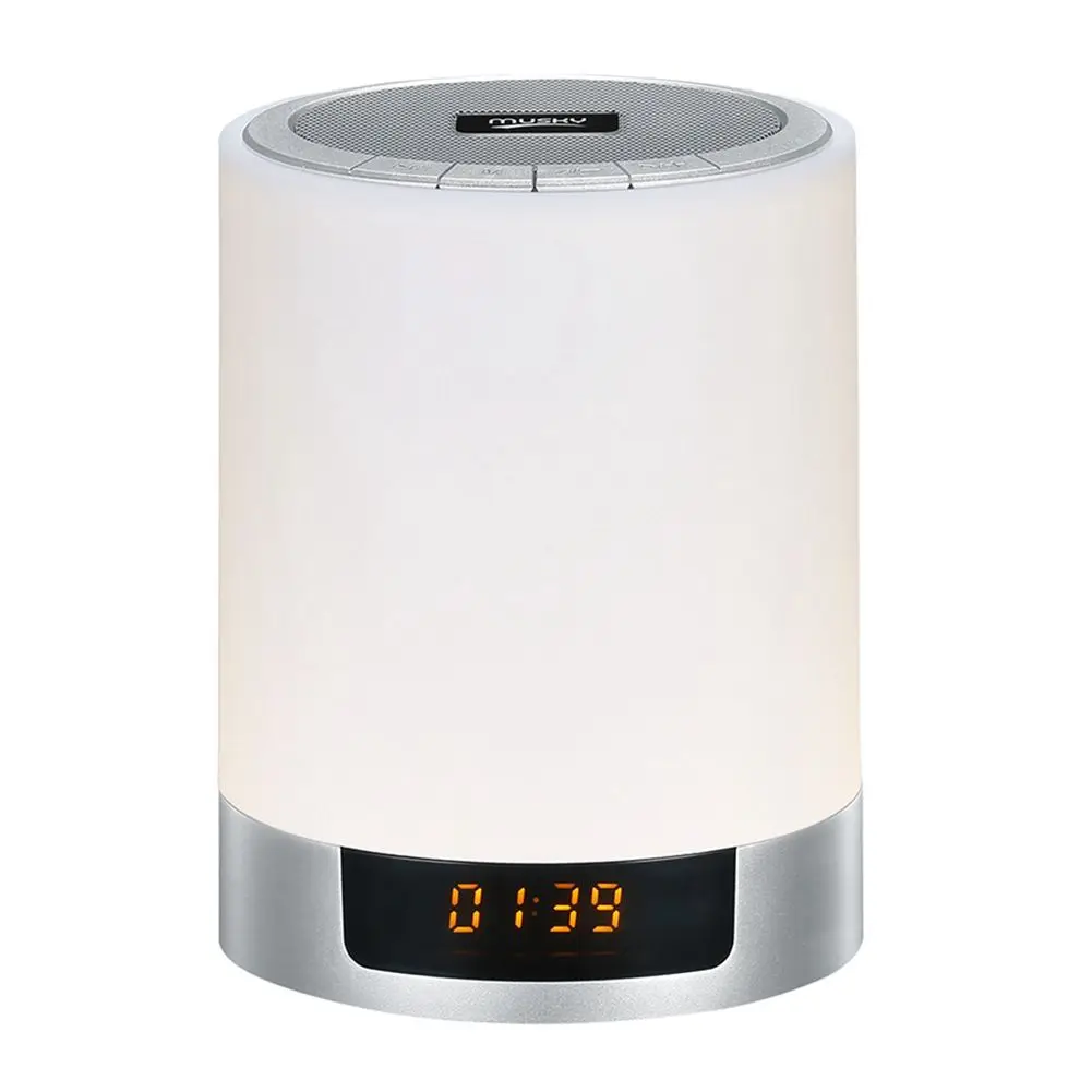 HOT Night Lights Bluetooth Speaker,Bedside Lamp Touch Control Alarm