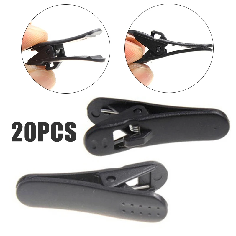

New Arrival 20pcs Headphone Cable Clip Black Plastic Earphone Cable Wire Cord Lapel Collar Clip Nip Clamp Holder
