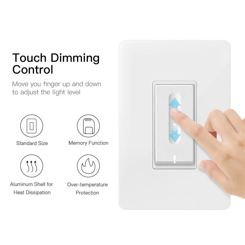 

WiFi Smart Light Dimmer Switch Elegantly Designed Smart Life APP Works with Alexa Google Home for Voice Control,No Hub Required