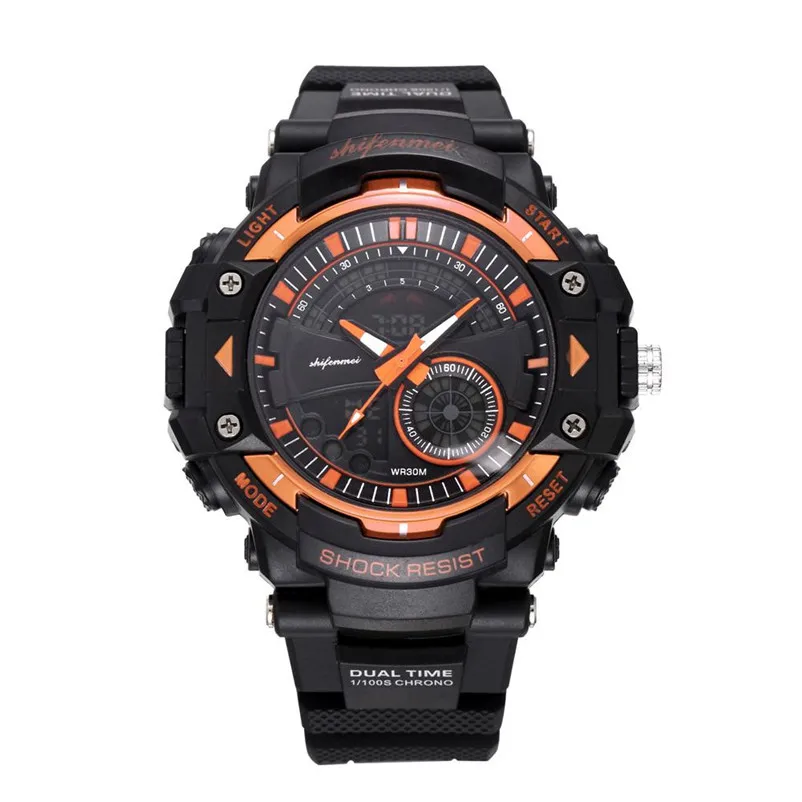 

Men Sports Watches Dual Display Analog Digital LED Electronic Quartz Wristwatches 30M Waterproof Swimming Military Watch #4M29#F