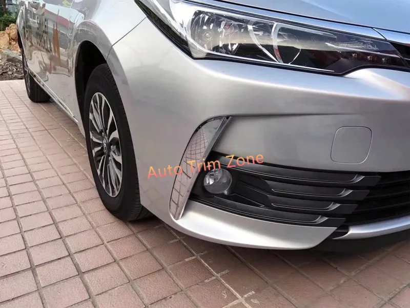 

For Toyota Corolla E170 2017 ABS 2PCS Exterior Front Fog Lamp Light Upper Trim