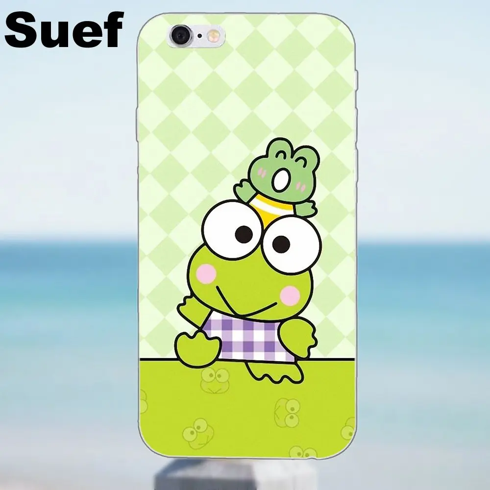 Suef мягкие чехлы для телефонов Музыка Keroppi Dj лягушка iPhone X 4 4S 5 5S 5C SE 6 6S 7 8 Plus Galaxy A3 A5 J1
