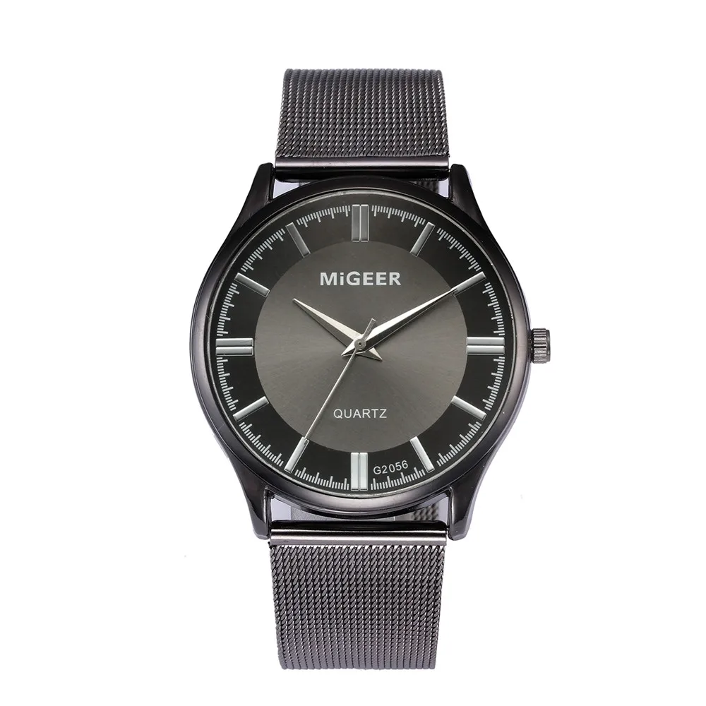 MIGEER модные повседневные мужские часы для мужчин Relogio Masculino лучший бренд класса люкс Нержавеющая сталь сетка спортивные Бизнес наручные часы