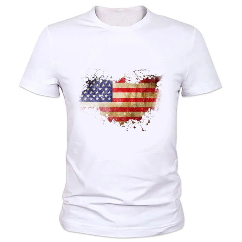 2016 New Flag USA TShirt Men Fashion American Flag Printed Men Slim Fit