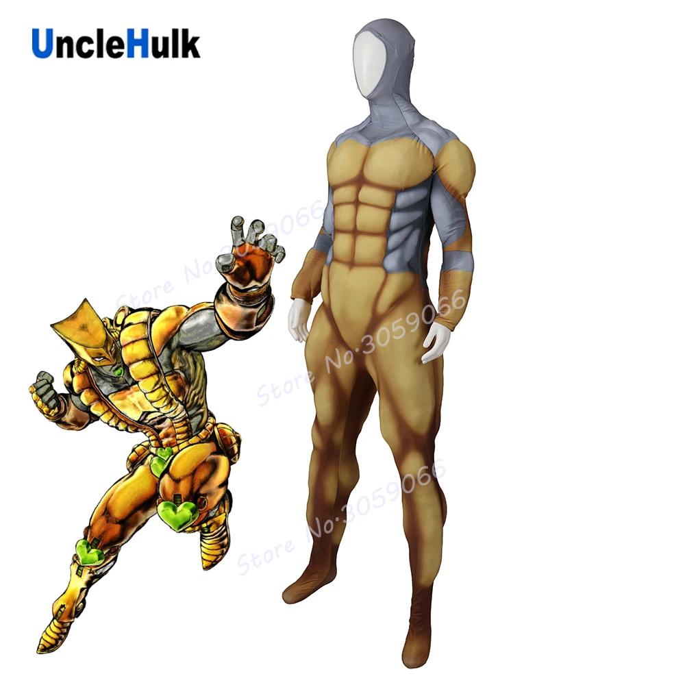 The World Dio S Stand The World Over Heaven Muscle Zentai Costume Jojo S Bizarre Adventure With Silk Floss Muscle Unclehulk Anime Costumes Aliexpress