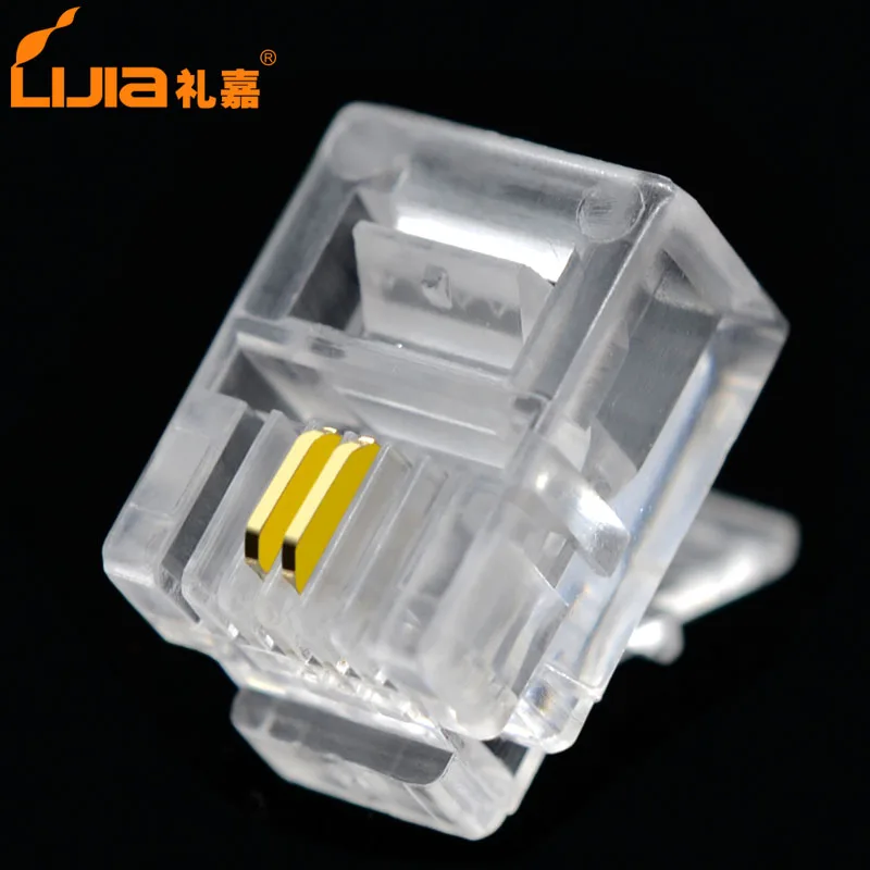 LIJIA RJ11 разъем 6P4C 6P2C модульный позолоченный 4P4C телефон Jack Разъем Кристалл глава |