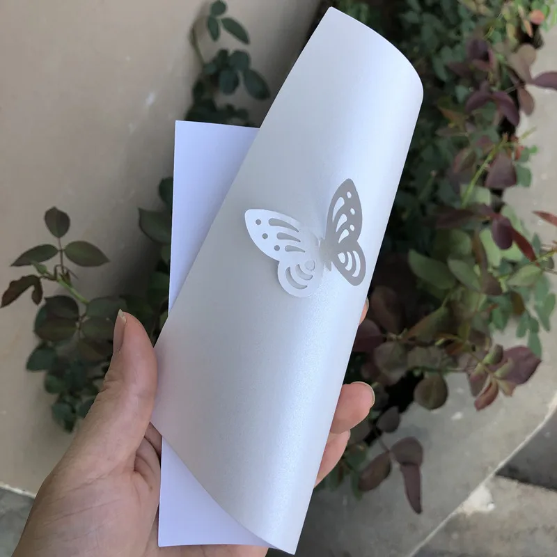 50 конусы-конфетти Жемчужные бабочки бумаги Свадебный декор в виде бабочек сделать это самостоятельно для гостей - Цвет: Ivory