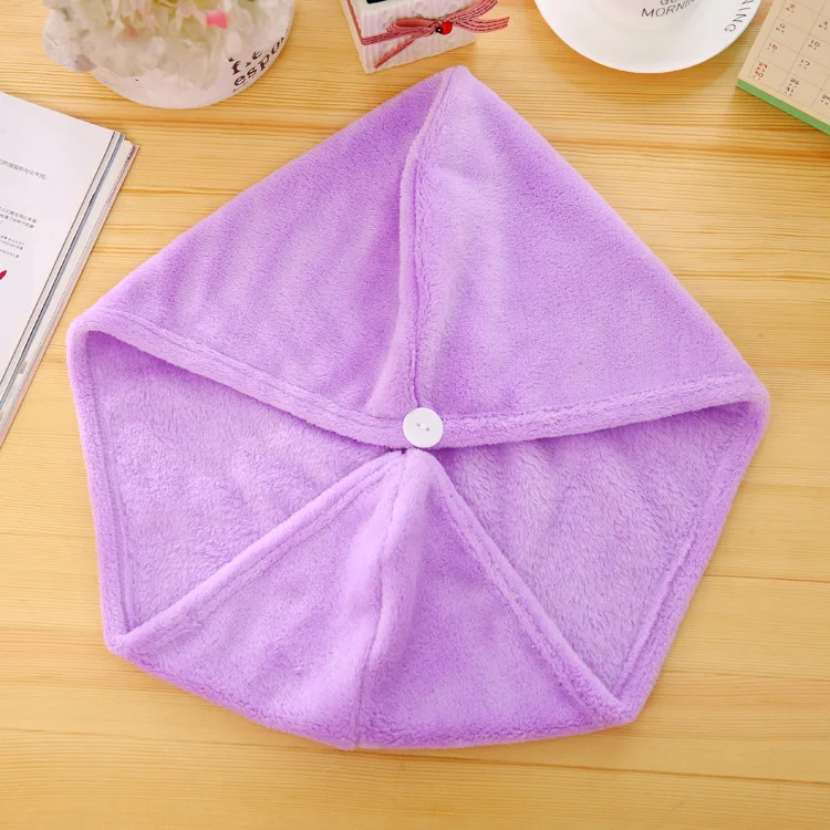 Super absorbent solid color hair with dry hair towel Coral absorbent shower cap variety of color optional