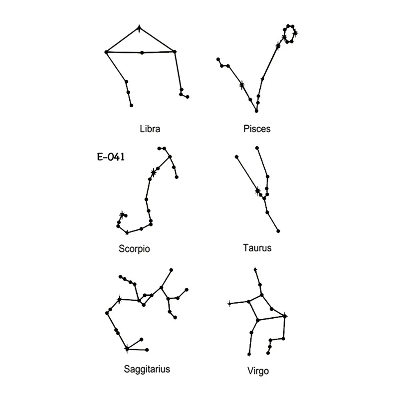 Wyuen дизайн 12 созвездий поддельная Татуировка непромокаемая временная татуировка на руку наклейки для женщин мужской боди-арт татуировки E-041