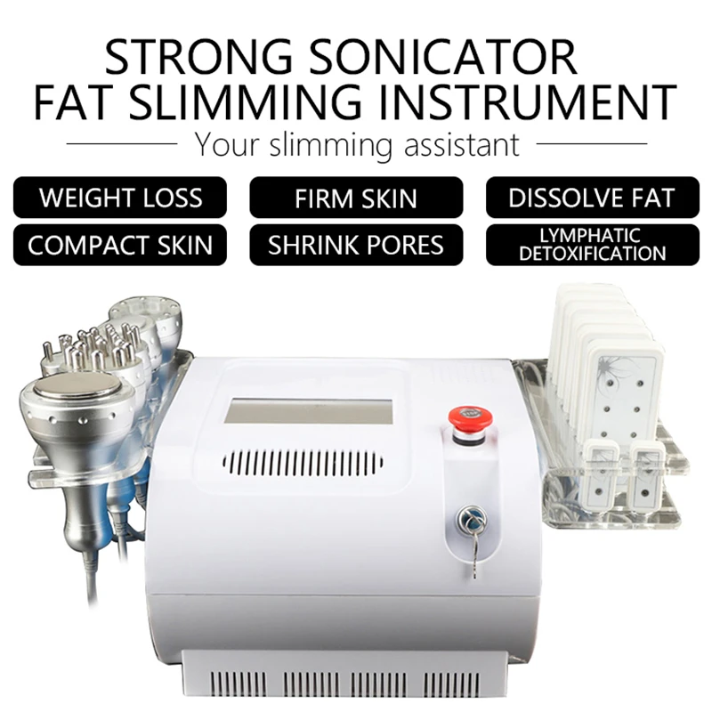 

40K Ultrasonic Cavitation Vacuum Bipolar Tripolar RF Body Face Skin Tighten Lipo Laser Fat Burning Weight Loss Slimming Machine