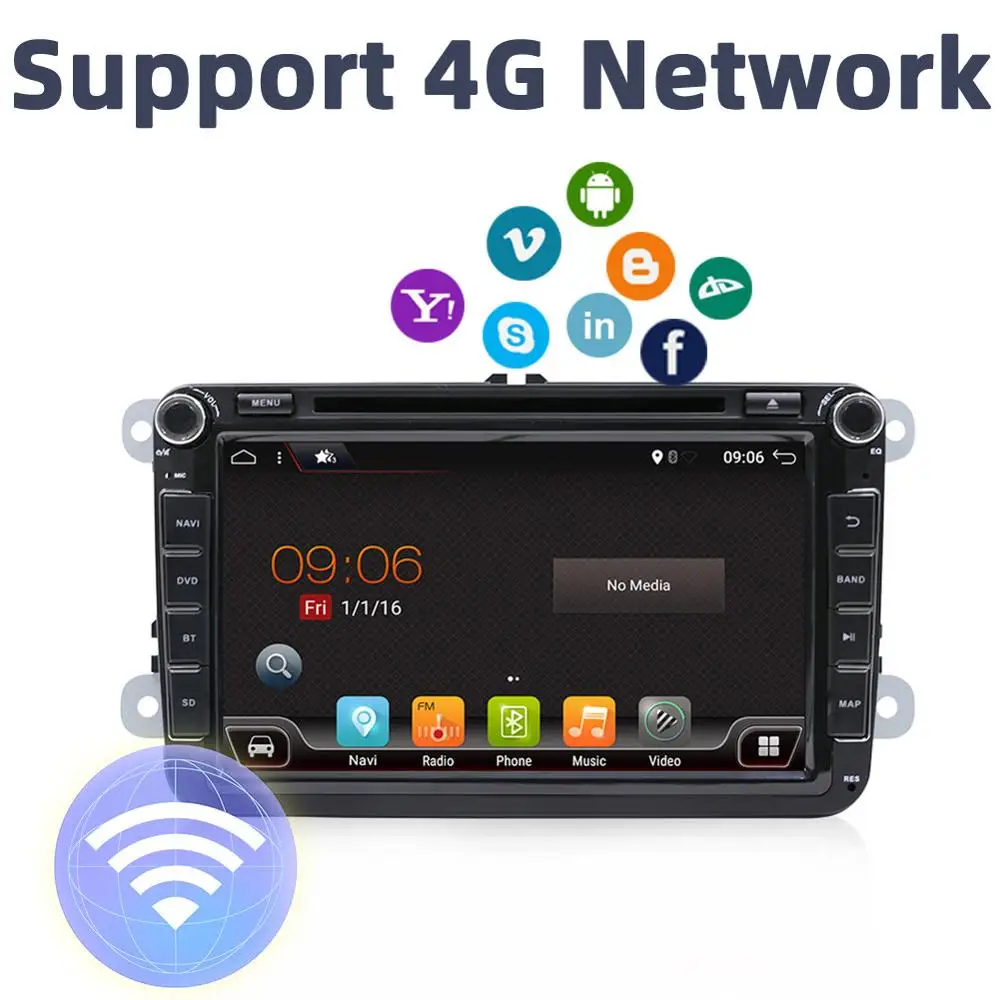 Perfect Bosion Two Din Car Multimedia Player Android 9 Auto Radio For Skoda/Seat/Volkswagen/Passat b7/POLO/GOLF 5 6 DVD GPS 8 Cores 3