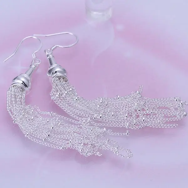 Женские серьги подвески из серебра 925 пробы с разными линиями|earrings imitation|earrings