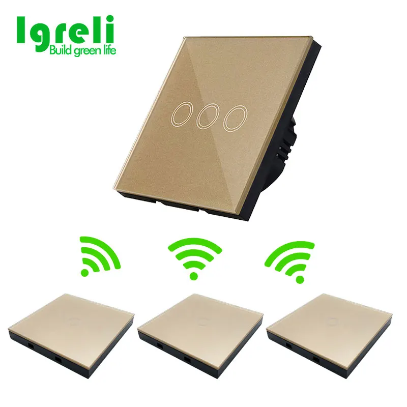 

Home Touch Switch 3 Group 2 Road 3 Group Touch Remote Switch AC 170 V ~ 250 V EU Standard