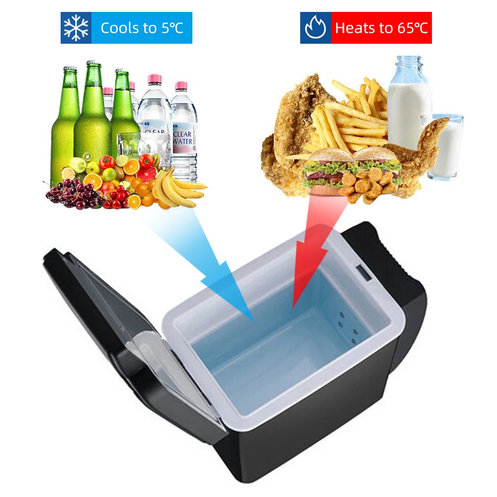  12V 6L Dual-Use Car Refrigerator Multi-Function Temperature Control Portable Box Cooler Warmer Dorm