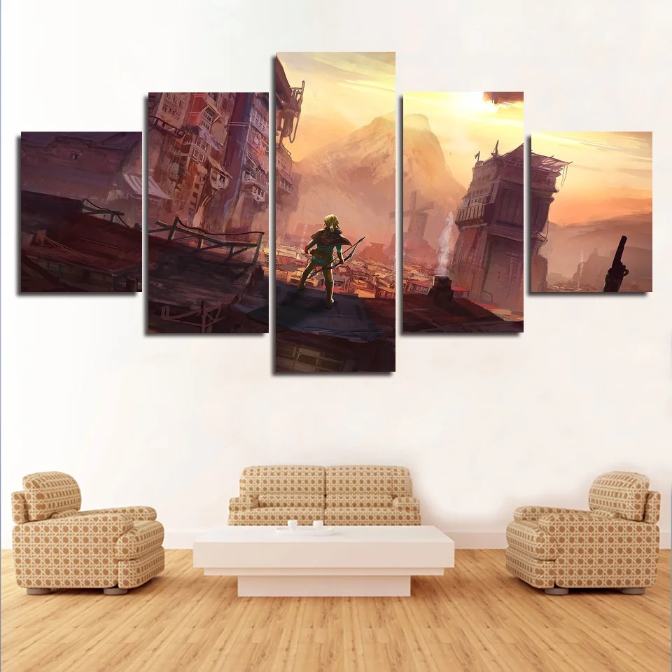 Wall Art Home Decor for Room 5 Pieces The Legend of Zelda Art Silk