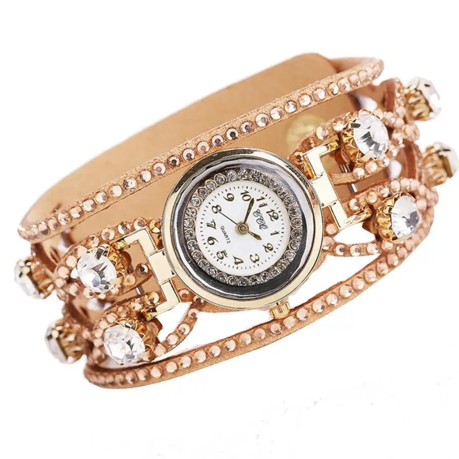 Fashion Women Luxury Brand Vintage Leather Bracelet Watch Women
