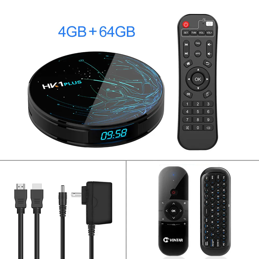 HK1 плюс 4 Гб 64 ГБ Android 9,0 4K ТВ коробка Amlogic S905X2 четырехъядерный двойной Wifi BT4.0 USB3.0 H.265 60pfs Netflix Youtube телеприставка - Цвет: 4G64G 057  air mouse