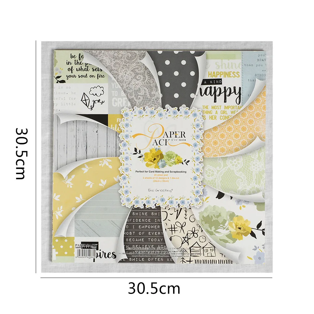 Случайный 24 листа DIY Фотоальбомы винтажная бумажная упаковка Скрапбукинг открытка создание фоновая бумага 12 дюймов красочная бумага