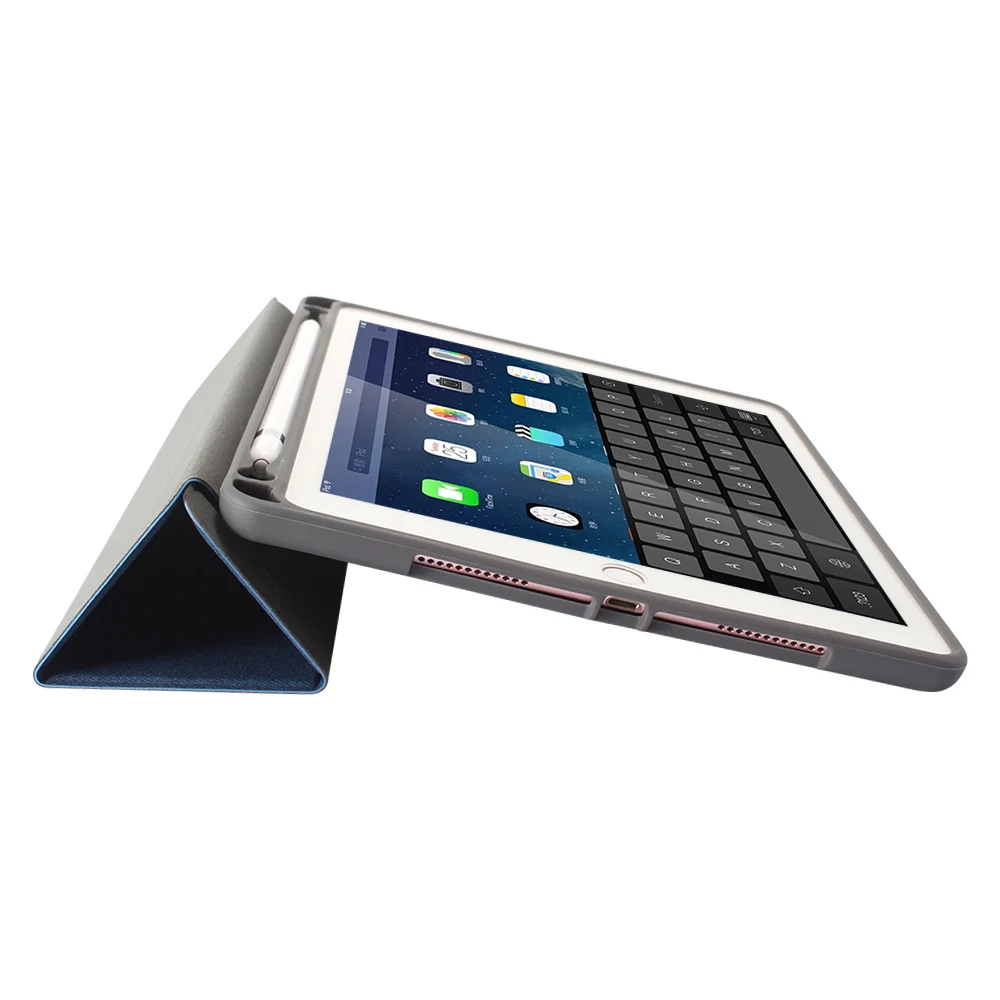 Для iPad Pro 9 7 A1673 A1674 A1675 планшет трехскладной стенд искусственная джинсовая кожа