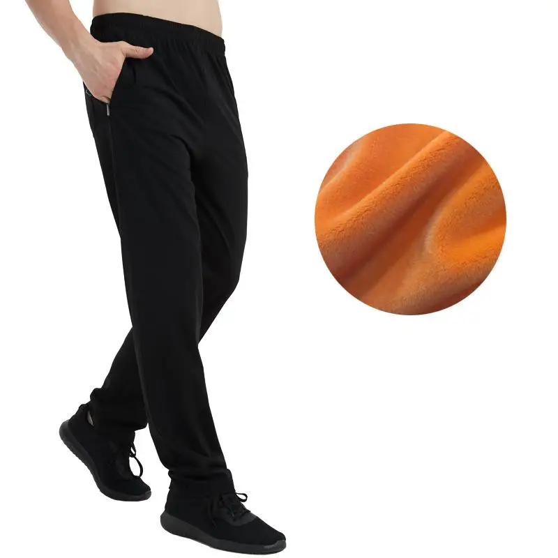 new arrival Autumn Winter Thick Velvet Men Pants Zipper Pocket Cotton