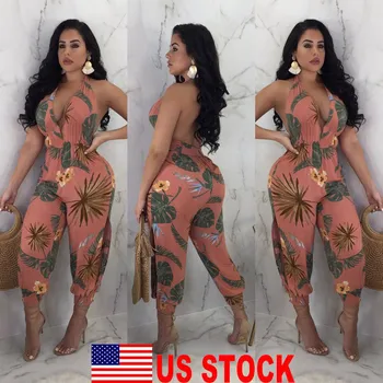

New Women Clubwear Floral Playsuit Summer Sleeveless Jumpsuits