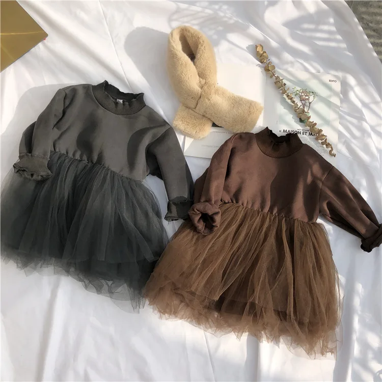 Kids Baby Girls Princess Patchwork Tutu Tulle Dress New Spring Autumn Lovely Children Korean Fashion | Детская одежда и обувь