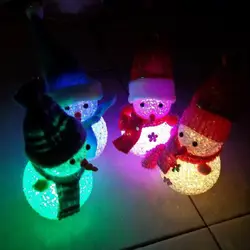 Iguardor кристаллом Снеговик Цвет Изменение светодиодный ночник Рождественские украшения Цвет случайный