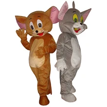 Костюм-талисман для взрослых из 2 предметов: кошка том и мышка Джерри, костюм-талисман для Хэллоуина, карнавальные, вечерние