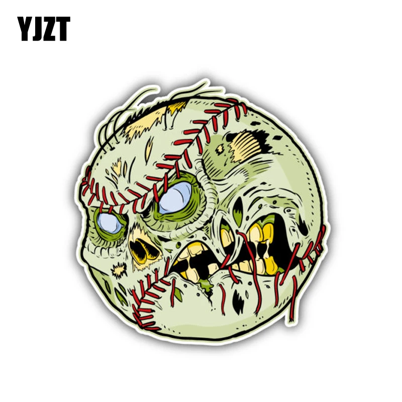 Zombie Baseball Ball Face Car Bumper Sticker Decal 5'' x 5'' 