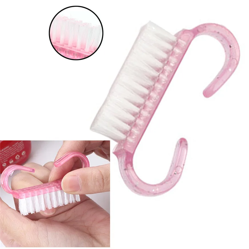 

2017 * 1PCS Plastic Handle Clean Nail Art Dust Cleaning Brush Manicure Pedicure Tool HM