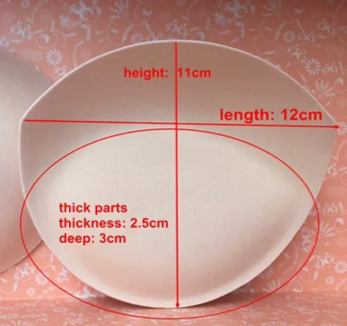 5 пара/лот, поролоновые подушечки для бюстгальтера пуш-ап, 17 см, большой размер, бикини, купальник с подкладкой, вставки для женщин, нижнее белье с мягкими невидимыми съемными чашечками